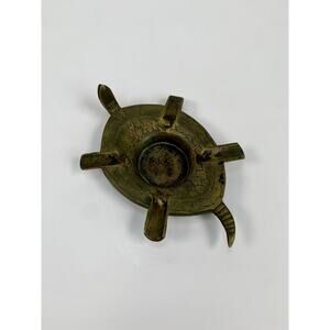 Vintage Ashtray - Overturned Tortoise Turtle - Brass Home Decor - Tobacciana